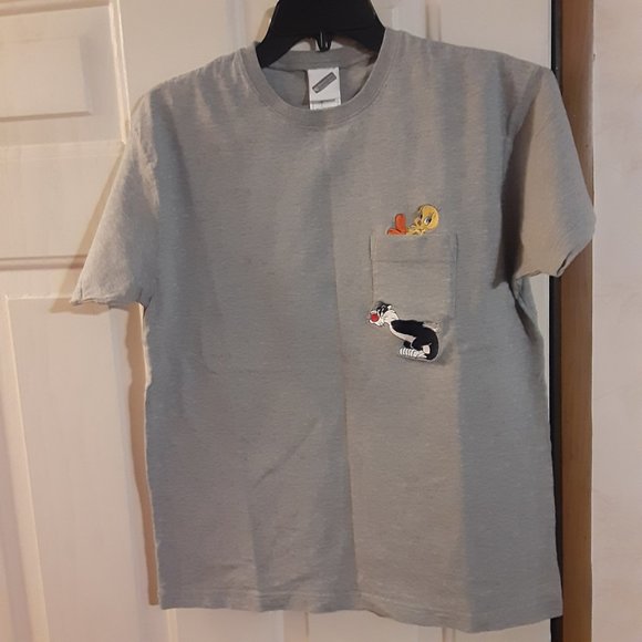 VTG Warner Bros. Women's Sylvester & Tweety Embroidered SS T Shirt Size M - Picture 3 of 8